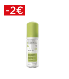  A-derma BIOLOGY - Mousse Nettoyante Dermatologique Hydra-Protectrice - Visage - Peaux Fragiles, 150ml