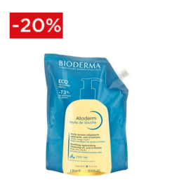  Bioderma ATODERM - Huile de Douche Lavante Relipidante Anti-Irritations Eco Recharge - Visage et Corps - Peaux Sensibles Sèches, 1L