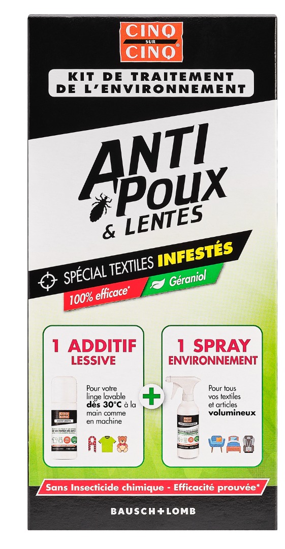 Spray anti-poux pour textiles et anti-poux